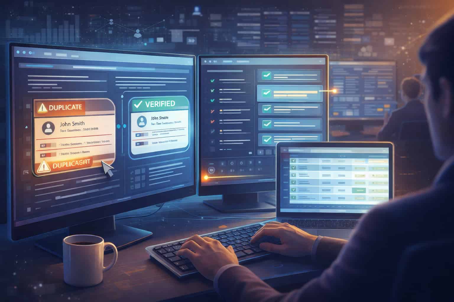 Result: Worked closely with their teams to analyze thousands of records, create layouts, create automation, review results, implement adjustments and identify and code the duplicates