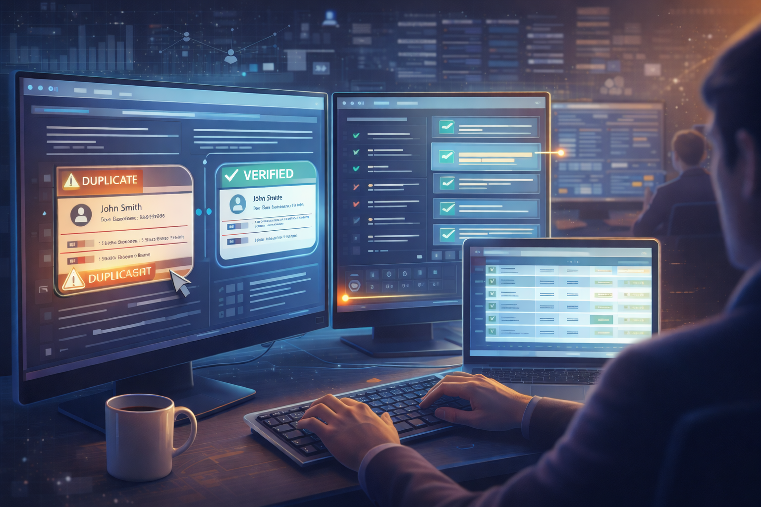 Result: Worked closely with their teams to analyze thousands of records, create layouts, create automation, review results, implement adjustments and identify and code the duplicates