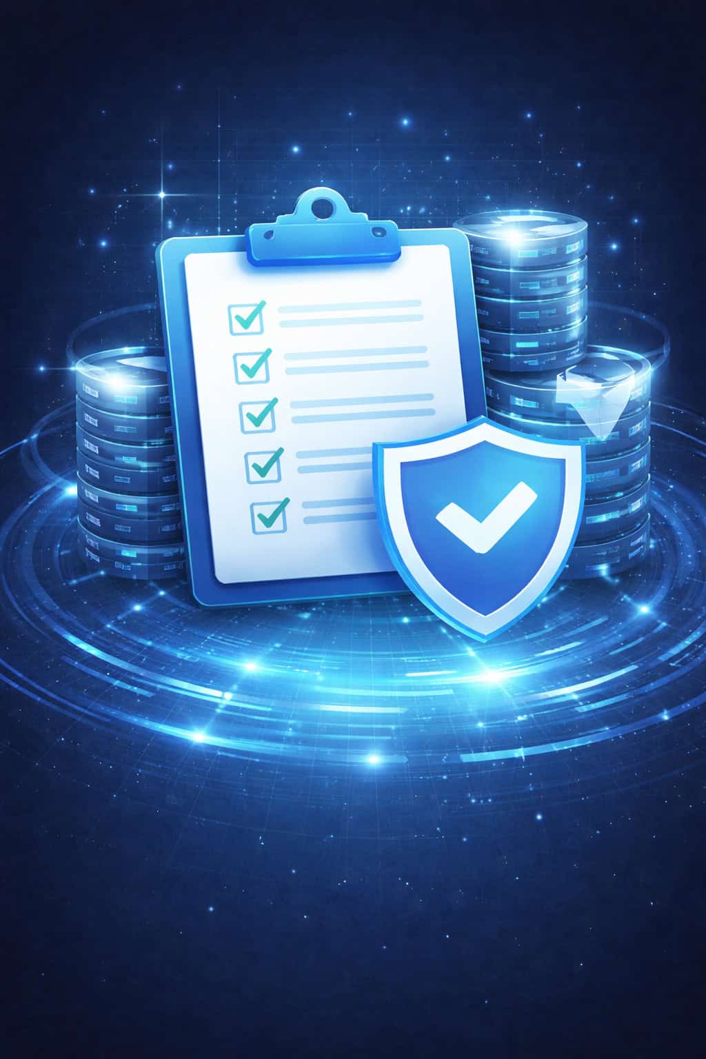 Layered digital graphic representing data review and validation processes used by Xcelerated Data for new mover and escrow records.